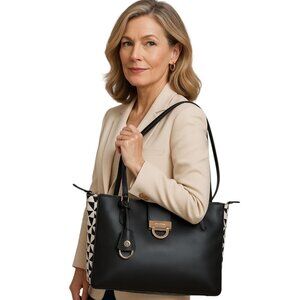 Spartina 449 Bag Purse Handbag Shoulder Black Leather Tote WOMEN'S WOMAN'S